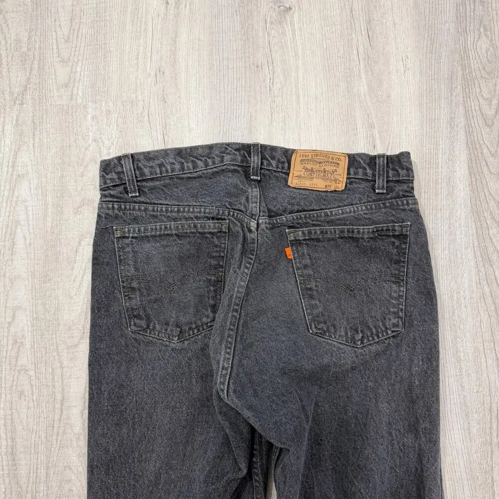 Vintage Levis 505 Jeans Men 38x34 (Fits 38x32) Black Denim 80s USA Made Western